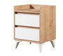 Tuvalle Mesilla de Noche 041 Roble Zafiro y Blanco Dormitorio 45x59x40cm Fabricada en Tablero de Partículas Recubierto de Melamina